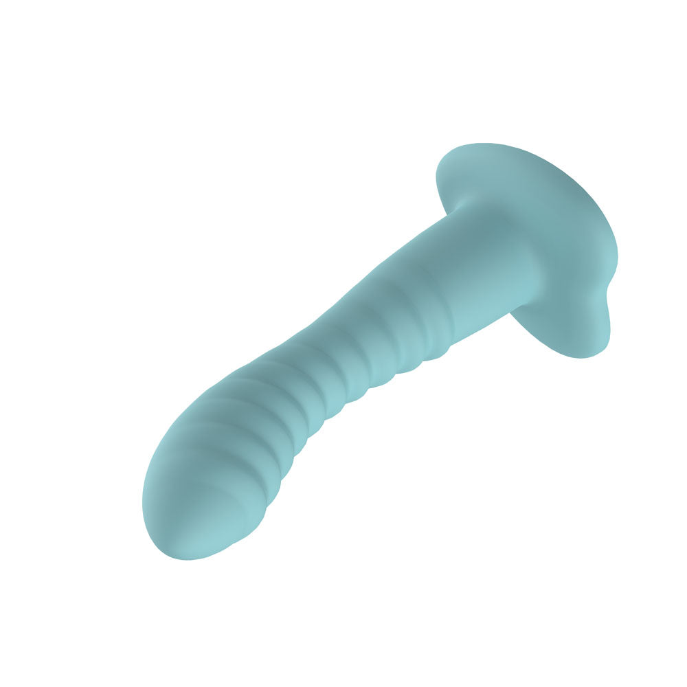 Passion Play Liquid Silicone Ridged Dildo - Blue - Blue 18 cm Dildo - PP0231
