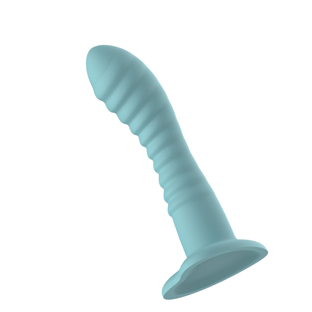 Passion Play Liquid Silicone Ridged Dildo - Blue - Blue 18 cm Dildo - PP0231