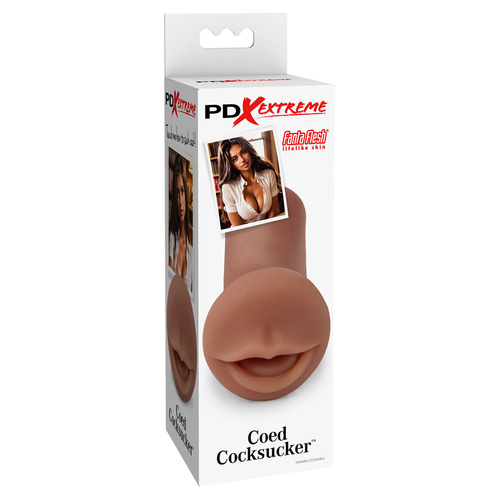 Pipedream Extreme Toyz Coed Cocksucker - Brown - Brown Mouth Stroker