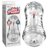 PDX Wet Pussies Super Flip-A-Pussy Over - Clear - Clear Dual Ended Self Lubricating Stroker (Va