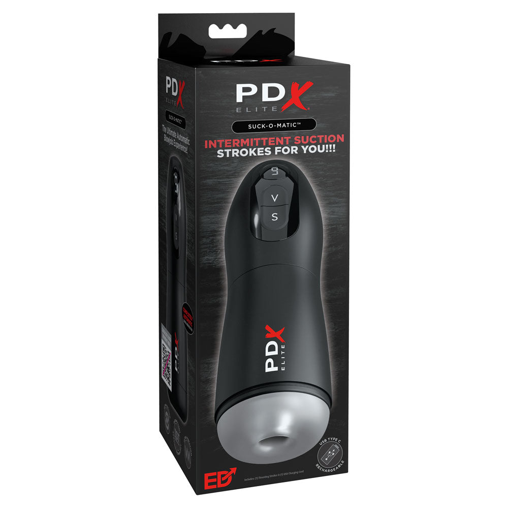 PDX Elite Suck-O-Matic - USB Rechargeable Sucking & Vibrating Masturbator-RD549-20