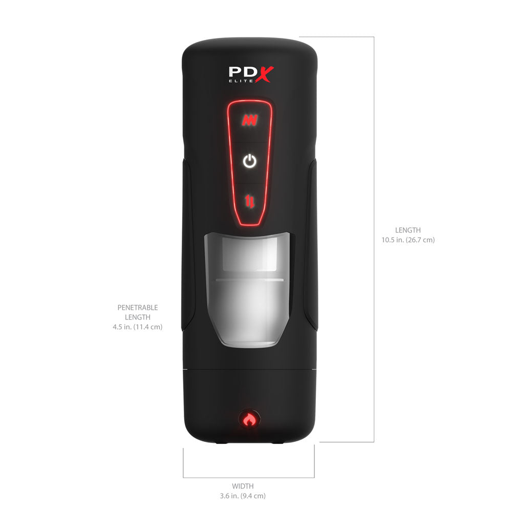 PDX Elite Milk Me Hotter - USB Rechargeable Thrusting Heating & Vibrating Auto Stroker-RD550-23