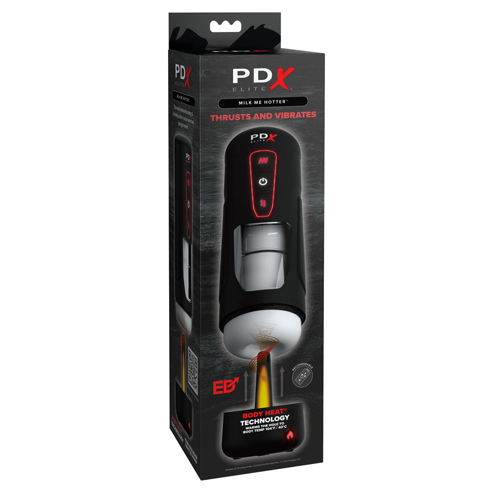 PDX Elite Milk Me Hotter - USB Rechargeable Thrusting Heating & Vibrating Auto Stroker-RD550-23