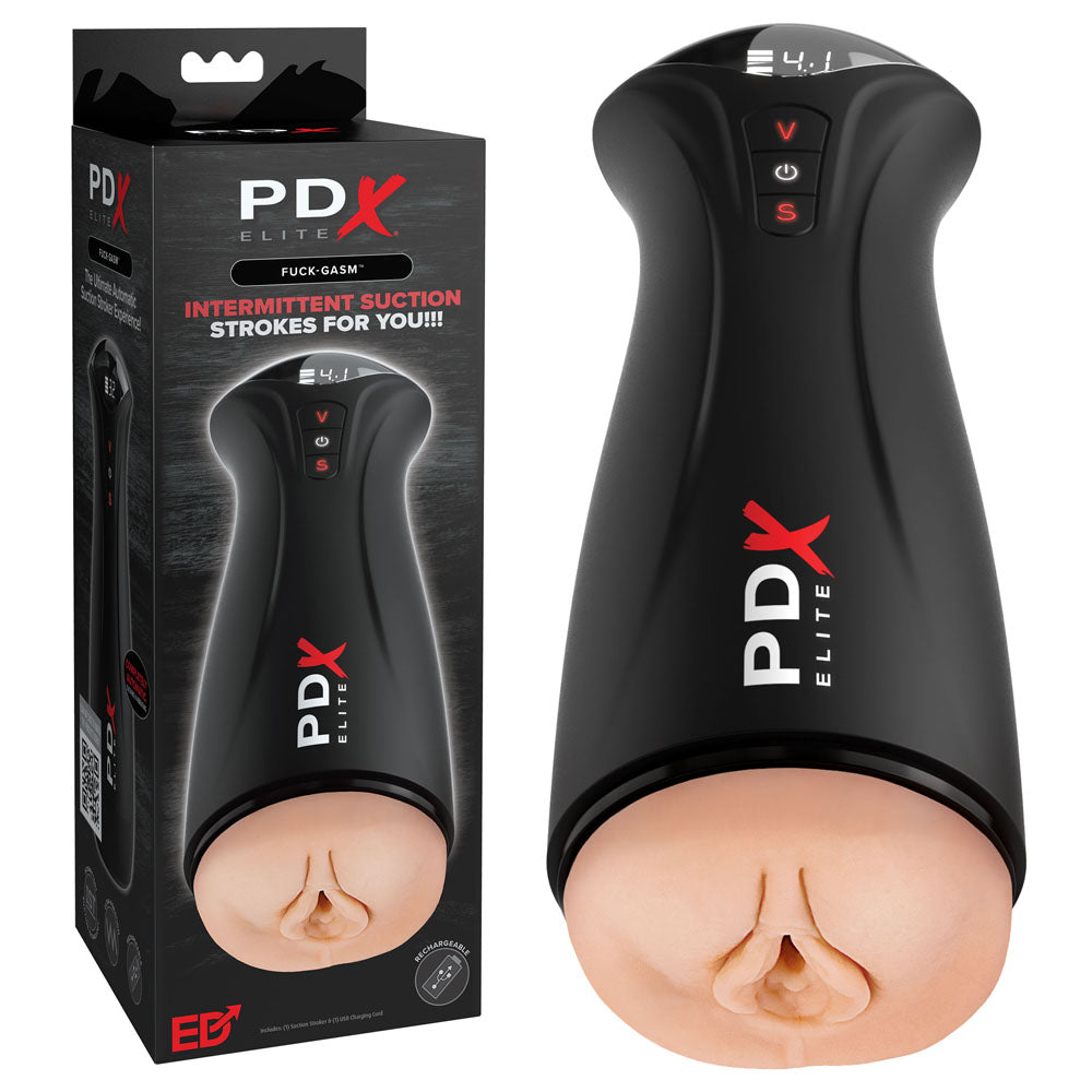 PDX Elite Fuck-Gasm - Flesh - USB Rechargeable Sucking & Vibrating Auto Stroker-RD551-21