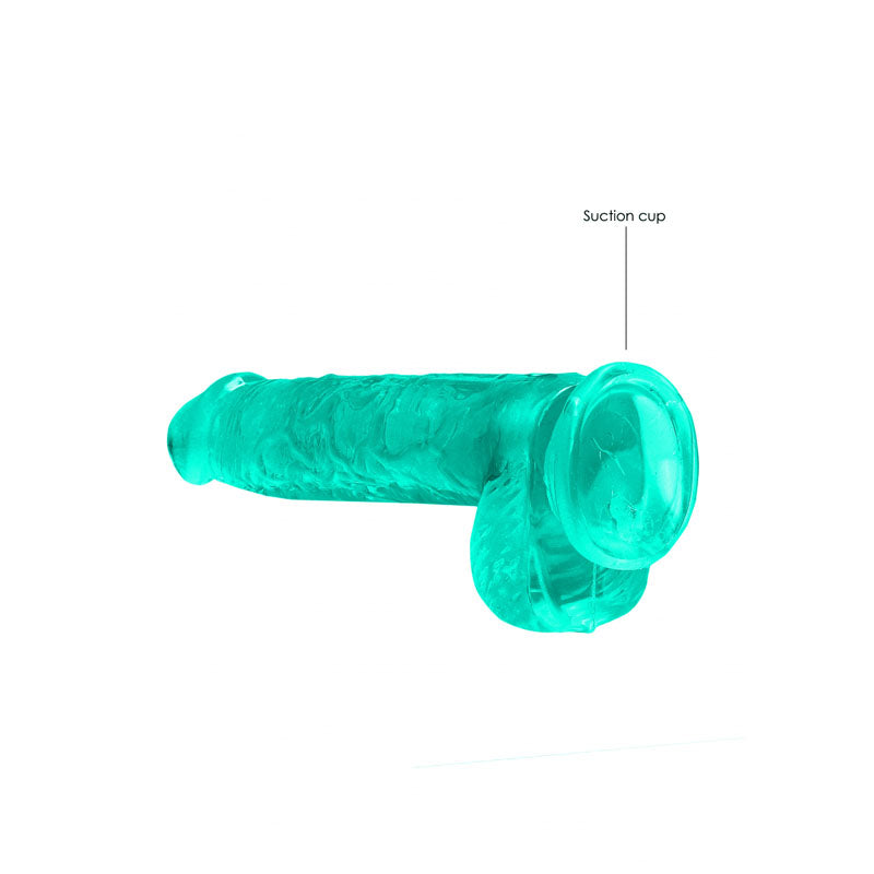 REALROCK 6 Realistic Dildo With Balls - Turquoise 15.2 cm Dong-REA090TUR