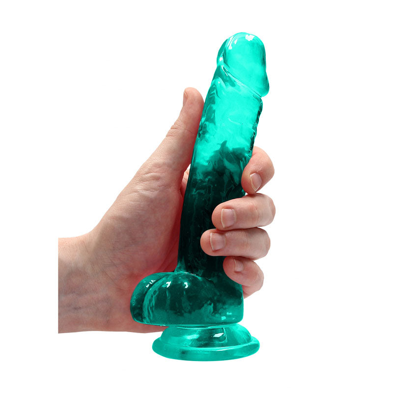 REALROCK 7 Realistic Dildo With Balls - Turquoise 17.8 cm Dong-REA091TUR