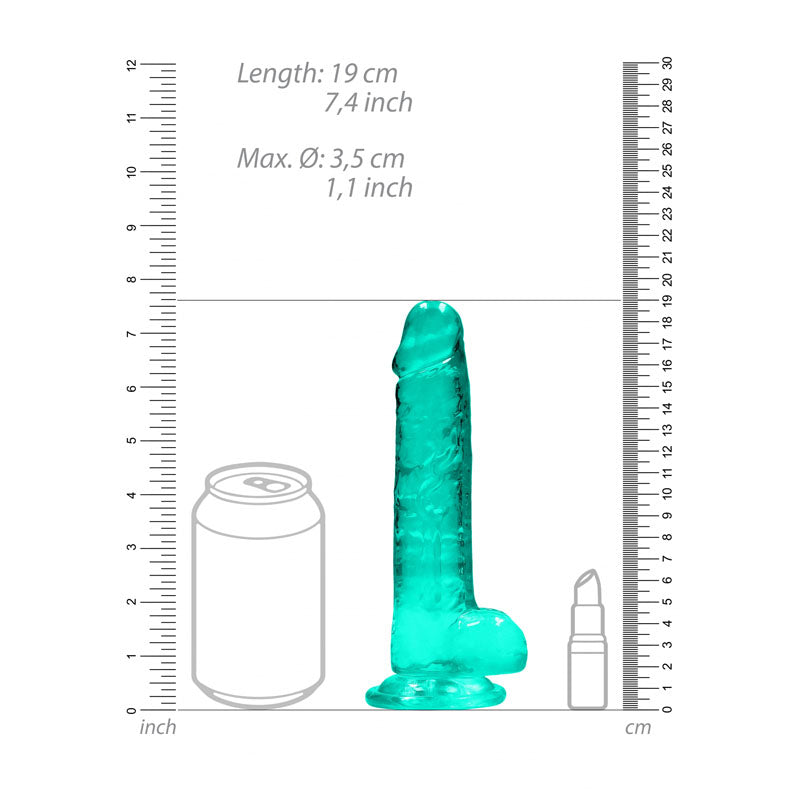 REALROCK 7 Realistic Dildo With Balls - Turquoise 17.8 cm Dong-REA091TUR