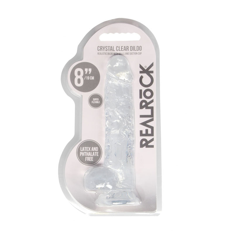 REALROCK 8 Realistic Dildo With Balls - Clear 20.3 cm Dong-REA092TRA