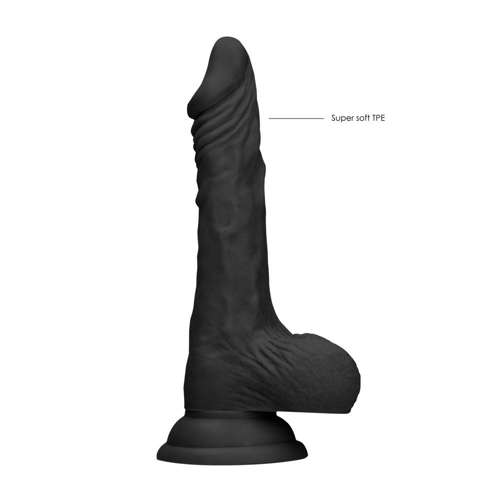 REALROCK 9 Realistic Dong with Balls - Black - Black 22.9 cm Dong - REA096BLK