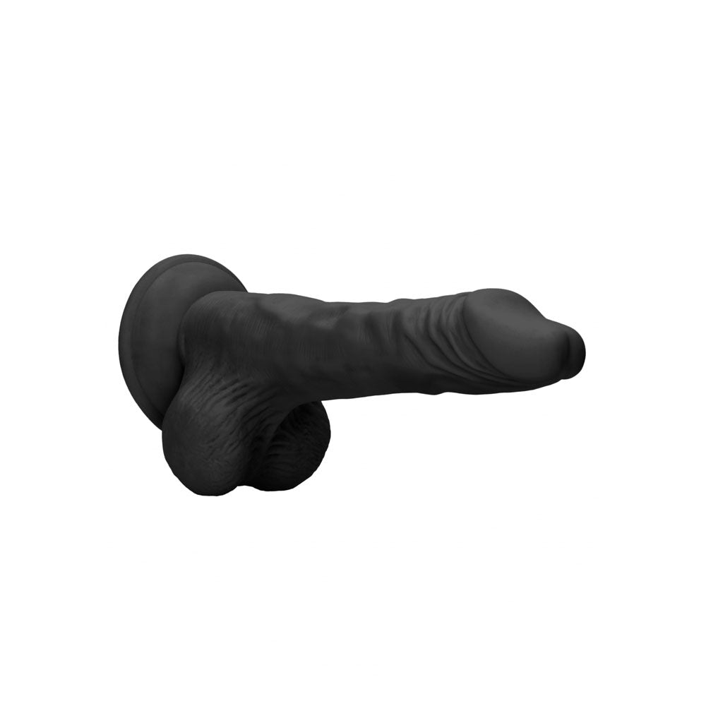REALROCK 9 Realistic Dong with Balls - Black - Black 22.9 cm Dong - REA096BLK