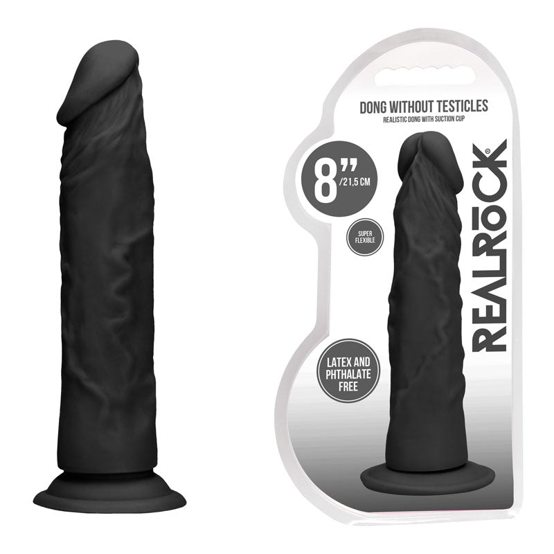 REALROCK 8 Realistic Dildo - Black 20.3 cm Dong - REA099BLK