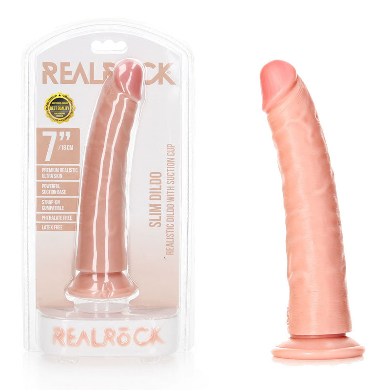 REALROCK Realistic Slim Dildo with Suction Cup - 18cm - Flesh 18 cm (7) Dong-REA114FLE