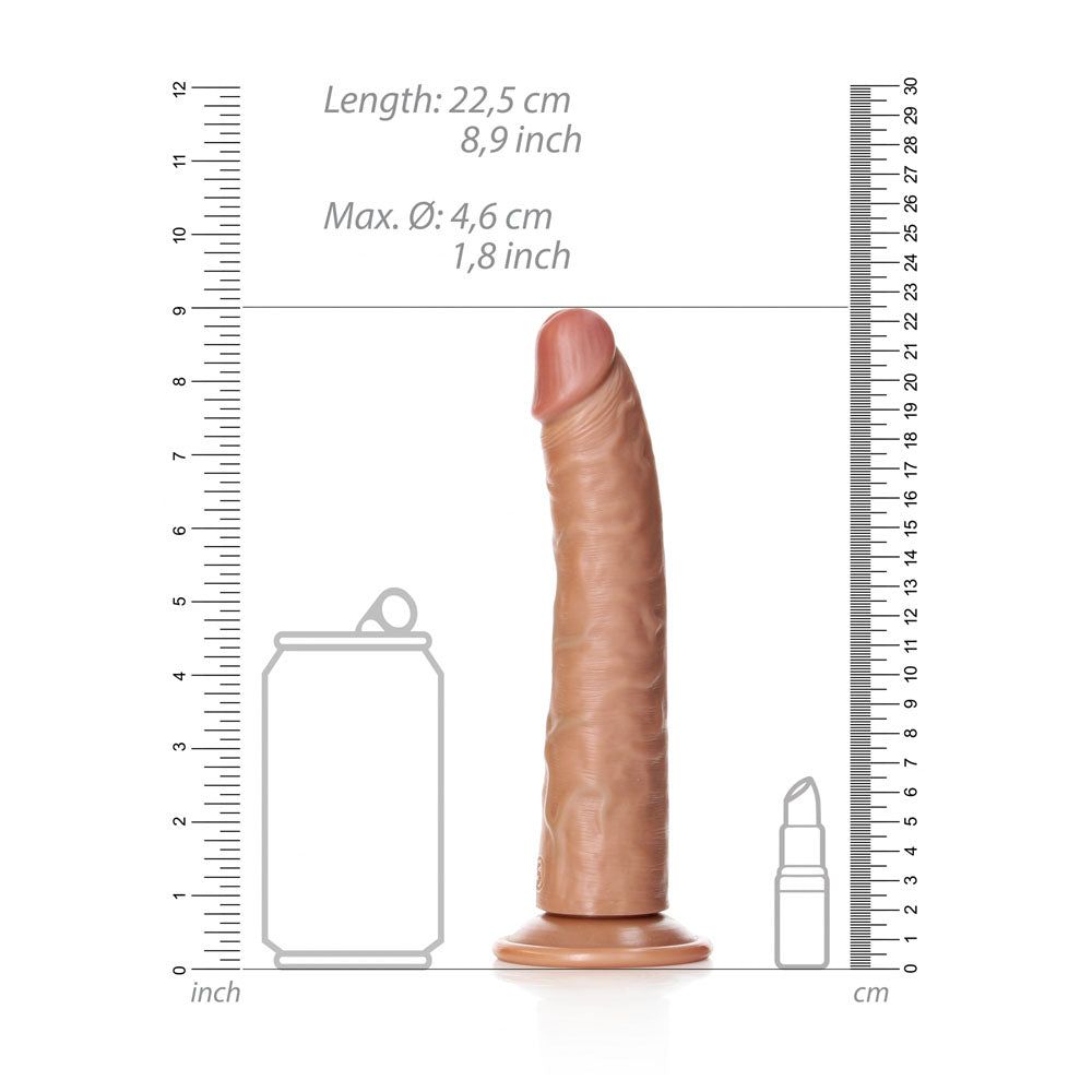 REALROCK Realistic Slim Dildo with Suction Cup - 20.5cm - Tan 20.5 cm (8) Dong-REA115TAN