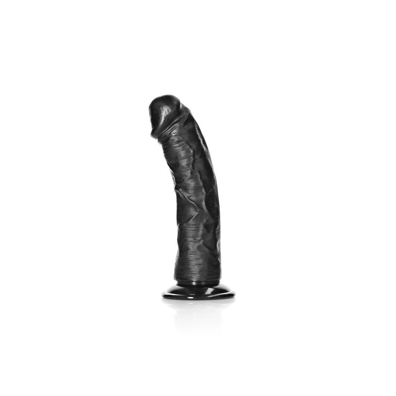 REALROCK Realistic Regular Curved Dildo with Suction Cup - 15.5 cm - Black 15.5 cm (6) Dong - REA116BLK