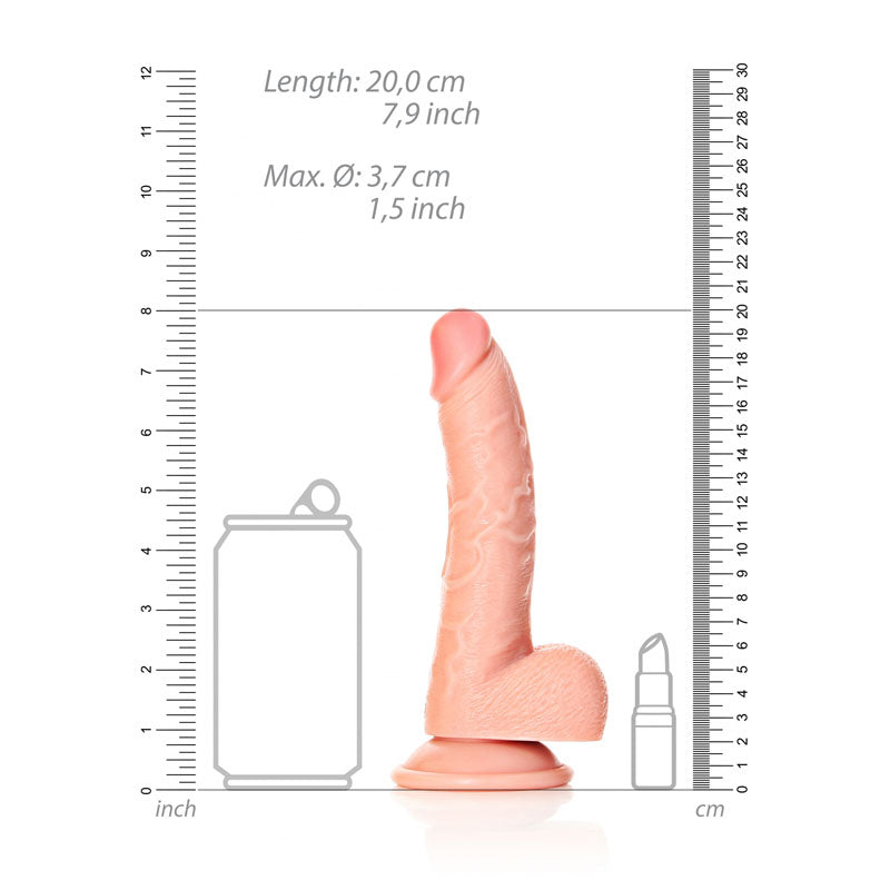 REALROCK Realistic Regular Curved Dong with Balls - 18 cm - Flesh 18 cm (7) Dong-REA122FLE