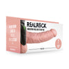 REALROCK Vibrating Hollow Strapon + Balls - 18cm Flesh - Flesh 18 cm Vibrating Hollow Strap-On-REA133FLE