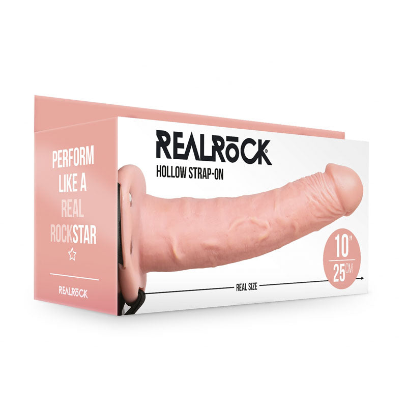 REALROCK Hollow Strap-on - 24.5 cm Flesh - Flesh 24.5 cm Hollow Strap-On-REA137FLE