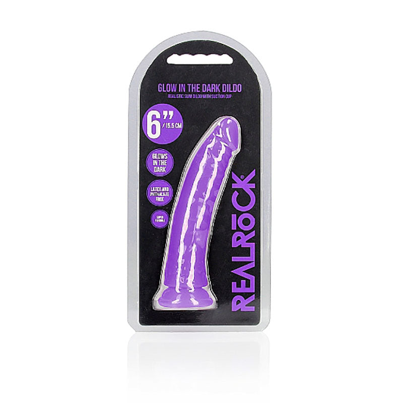 REALROCK 15.5 cm Slim Glow in the Dark Neon - Purple - Glow in Dark Purple 15.5 cm (6) Dong-REA141GLOPUR