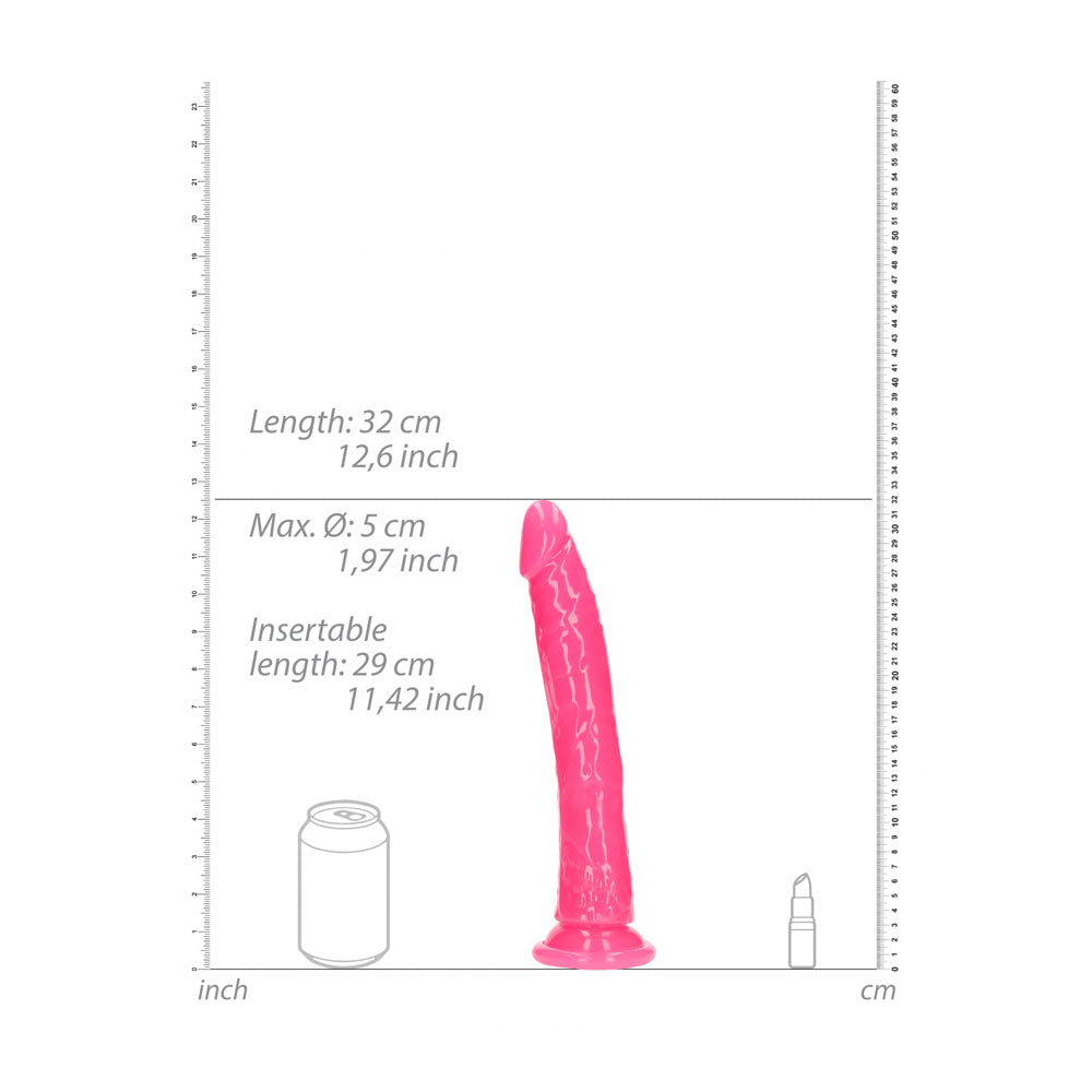 REALROCK 29 cm Slim Glow in the Dark Neon - Pink - Glow in Dark Pink 29 cm (11) Dong - REA146GLOPNK