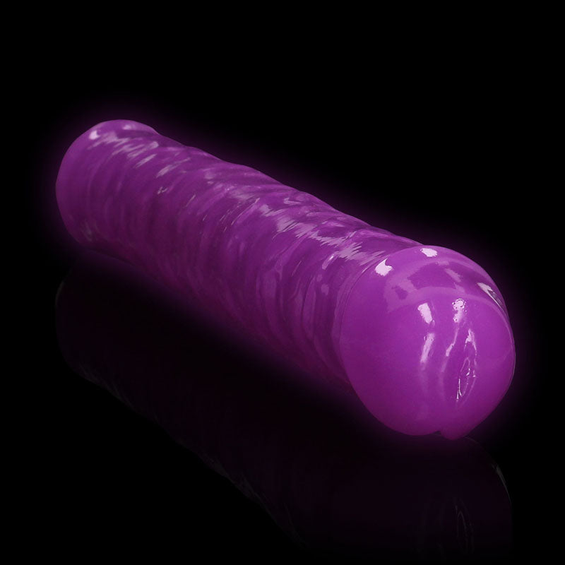 REALROCK 38 cm Double Dong Glow - Purple - Purple 38 cm (15) Double Dong-REA149GLOPUR