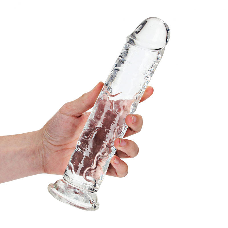REALROCK 25 cm Straight Dildo - Clear - Clear 25 cm (10) Dong - REA154TRA