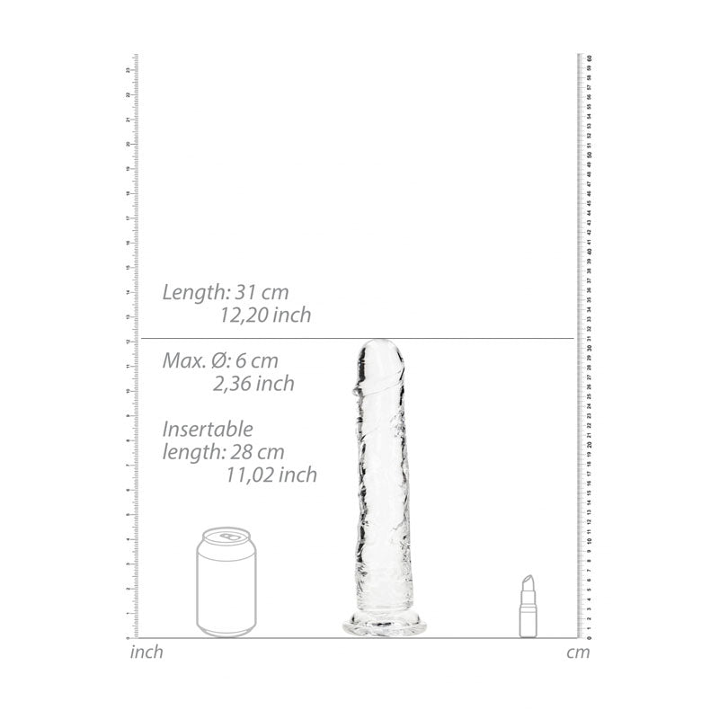 REALROCK 31 cm Straight Dildo - Clear - Clear 31 cm (11) Dong-REA156TRA