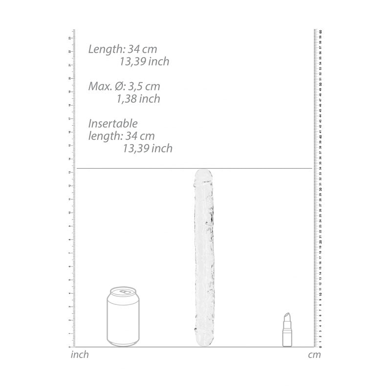 REALROCK 34 cm Double Dong - Clear - Clear 34 cm (14) Double Dong-REA159TRA