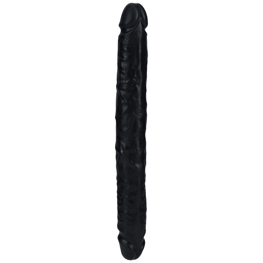 REALROCK 30cm Slim Double Dildo - Black - Black 30 cm (12) Double Dong-REA183BLK