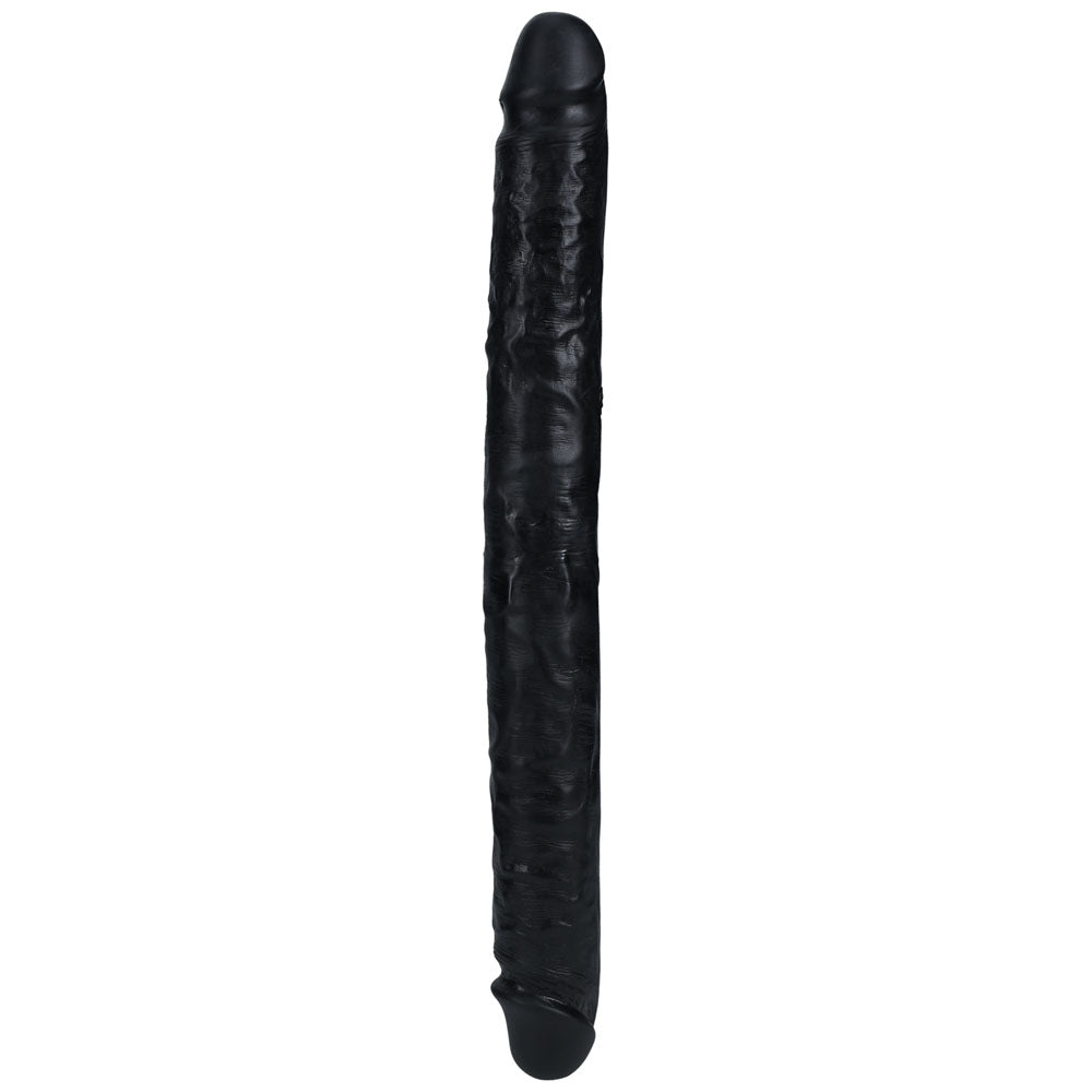 REALROCK 35cm Slim Double Dildo - Black - Black 35 cm (14) Double Dong-REA184BLK