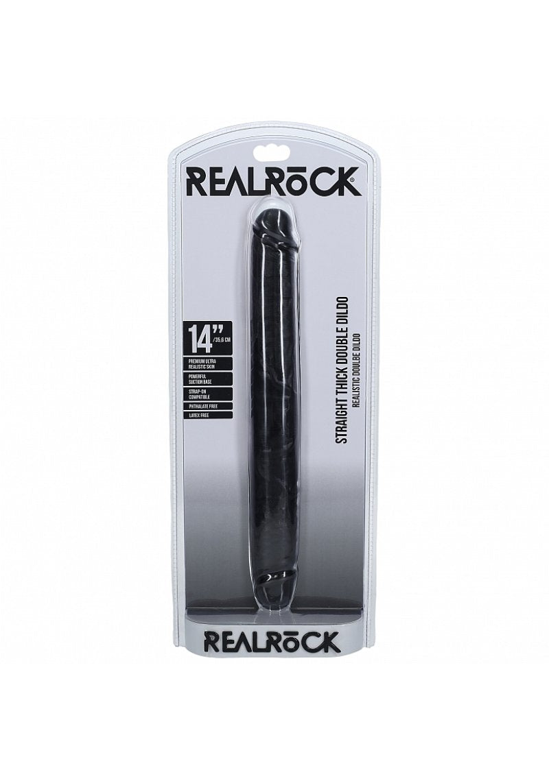 RealRock- Thick Double Ended Dong 14" Inches-REA185BLK