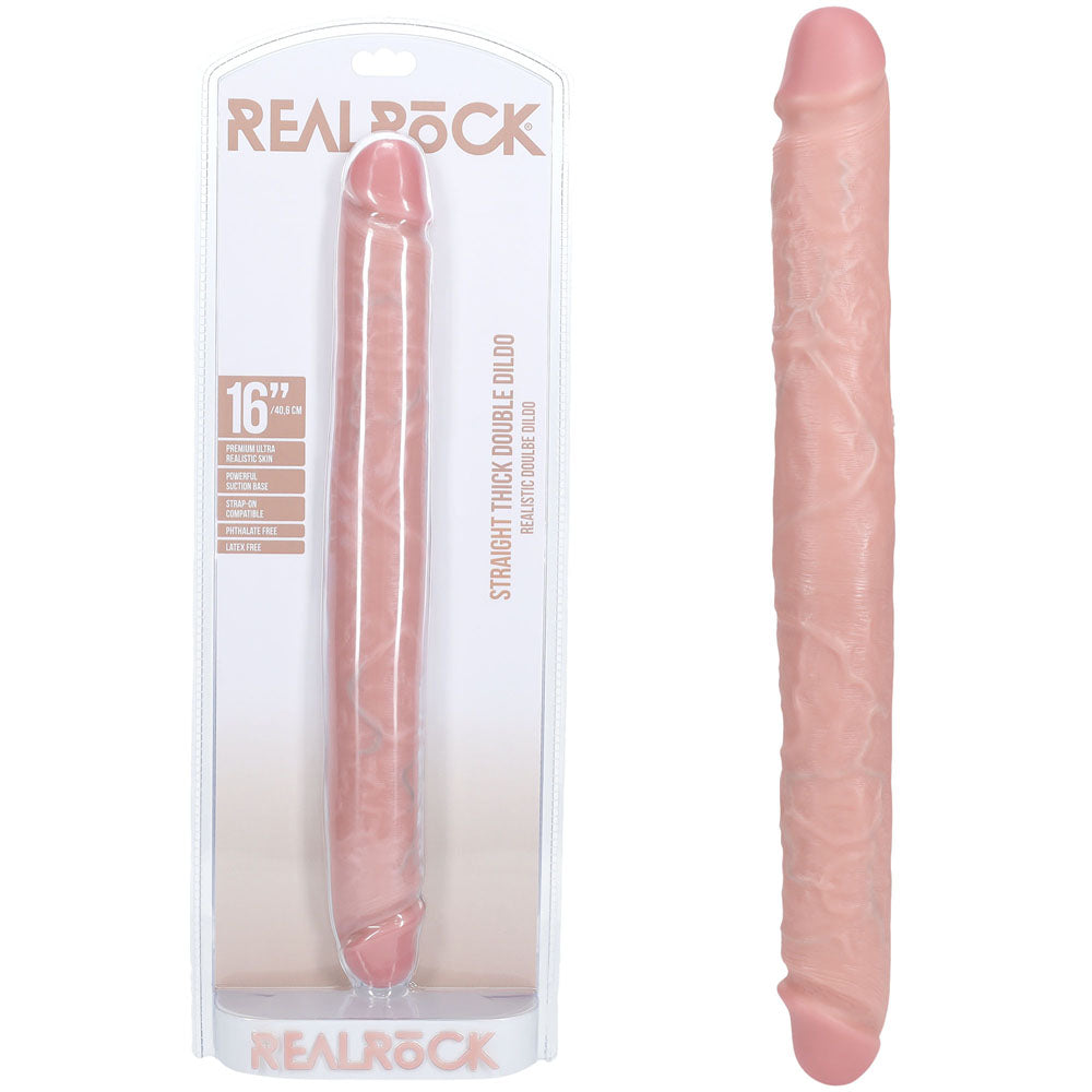 REALROCK 40cm Thick Double Dildo - Flesh - Flesh 40 cm (16) Thick Double Dong-REA186FLE