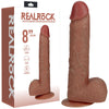 REALROCK 20cm Vibrating + Rotating Cock + Balls - Tan - Tan 20.3 cm (8) USB Rechargeable Vibrating and Rotating Dong-REA192TAN