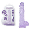 REALROCK 5 Crystal Clear Dildo with Balls - Purple - Clear Purple 14.7 cm Dong - REA208PUR