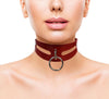 Leather Fashion Collar Red With 40CM Ring-RFC1070RD