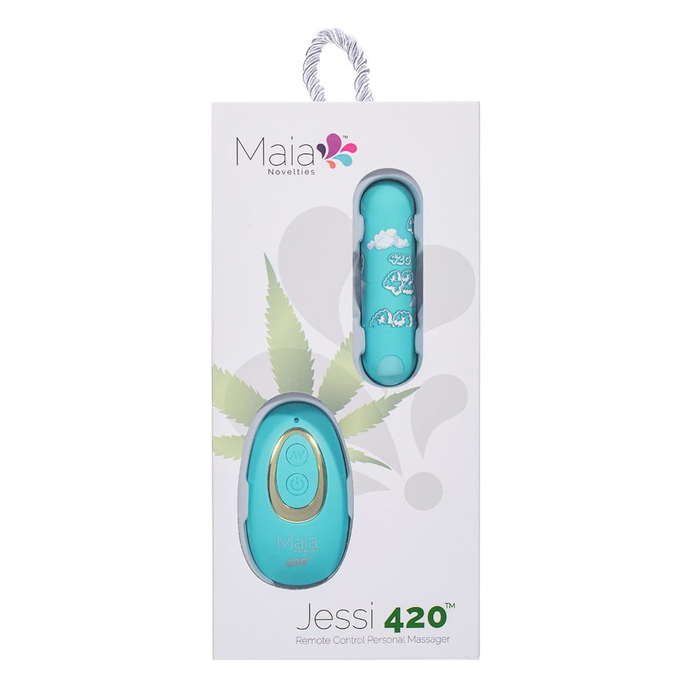 Maia JESSI 420 Remote - Sky Blue 7.6 cm USB Rechargeable Bullet with Wireless Remote-RM330-LF1