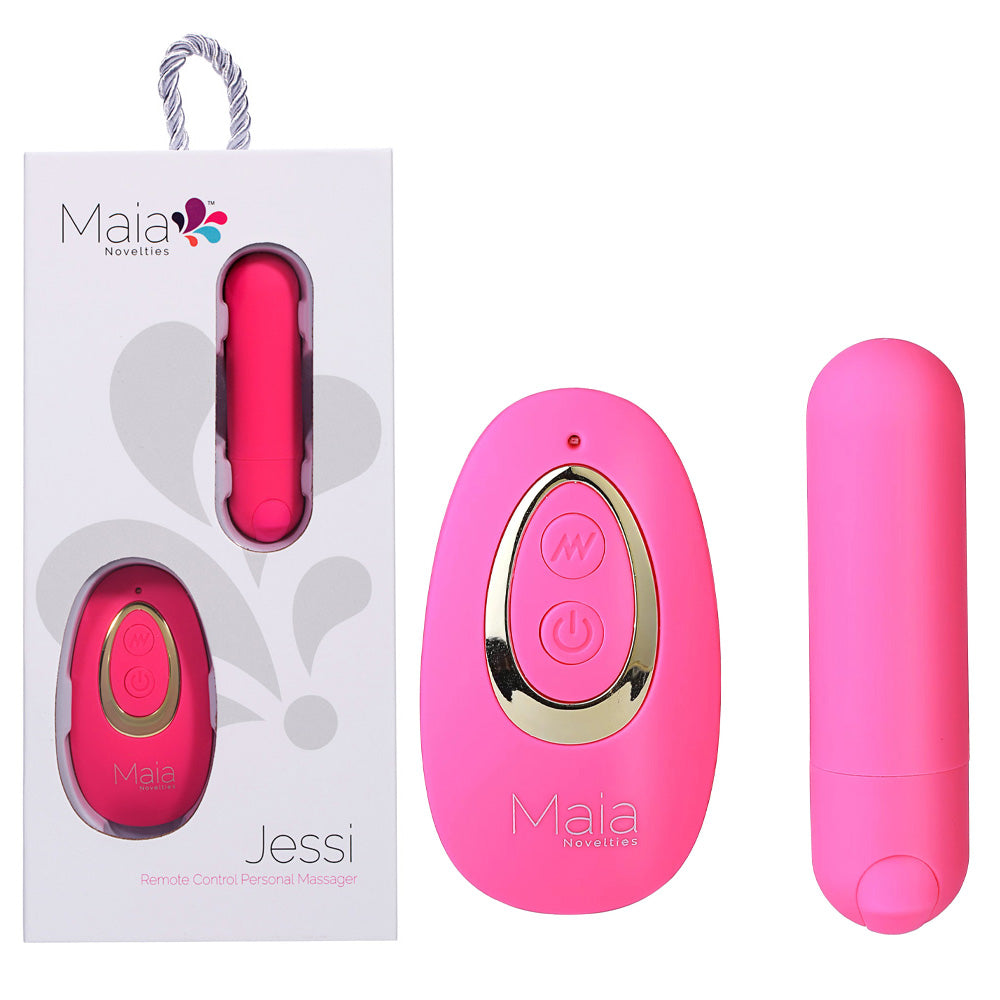 Maia JESSI Remote - Pink 7.6 cm USB Rechargeable Bullet with Wireless Remote-RM330-PK