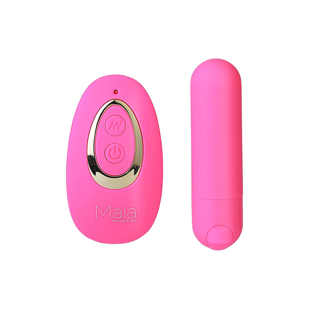 Maia JESSI Remote - Pink 7.6 cm USB Rechargeable Bullet with Wireless Remote-RM330-PK