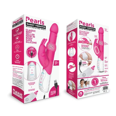 Rabbit Essentials Rechargeable Pleasure Pearls Rabbit - Hot Pink-RR-002PNK