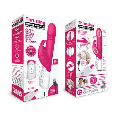Rabbit Essentials Rechargeable Thrusting Rabbit - Hot Pink-RR-008PNK