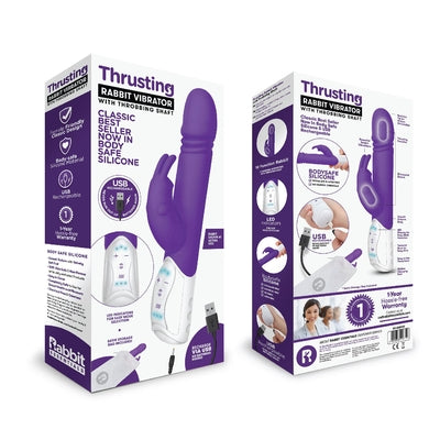 Rabbit Essentials Rechargeable Thrusting Rabbit - Hot Purple-RR-008PUR