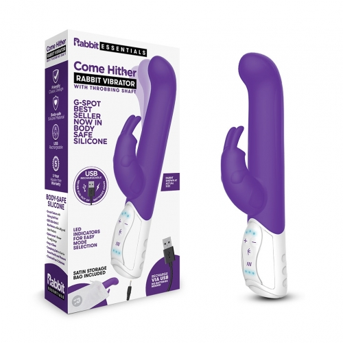 Rabbit Essentials Rechargeable come hither G-Spot Rabbit - Purple-RR-010PUR