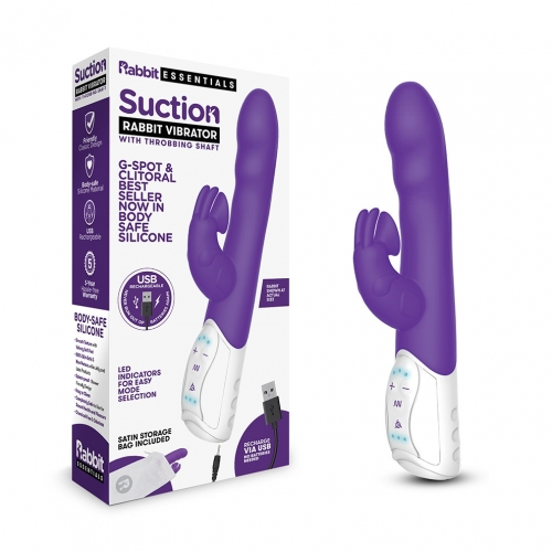 Rabbit Essential Rechargeable Clitoral Suction Rabbit - Purple-RR-011PUR