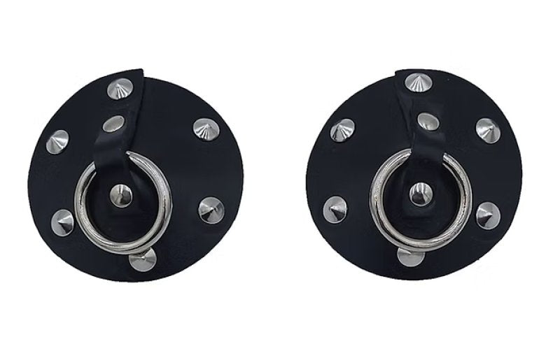 Rouge Leather Studded Nipple Cover Black-RSNC1183BK