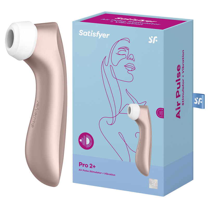 Satisfyer Pro 2+ Rose Gold - Rose Gold Touch-Free USB-Rechargeable Clitoral Stimulator with Vibration-SATPRO2V