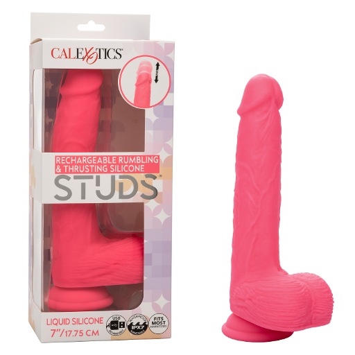 Rechargeable Rumbling & Thrusting Silicone Studs� pink 7"/17.75cm-SE-0251-05-3