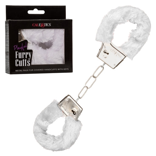 Playful Furry Cuffs - White-SE-2651-15-3