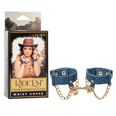 Ride Em Premium Denim Collection Wrist Cuffs-SE-2708-30-3