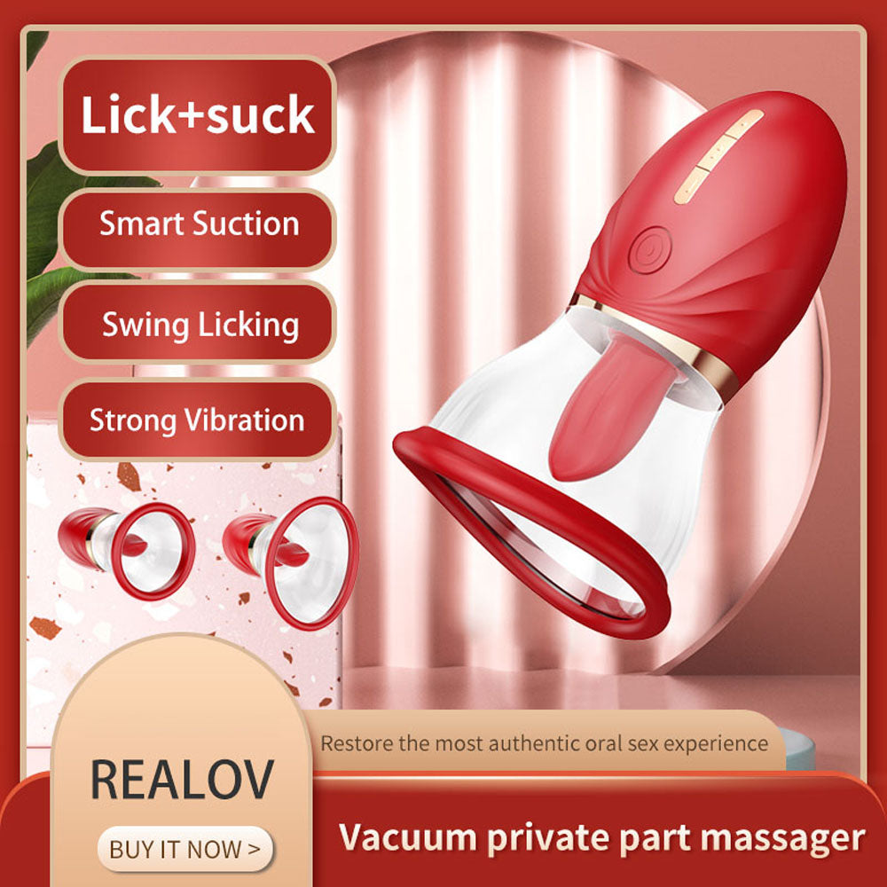 LuvPump Adoramor - Red USB Rechargeable Licking & Sucking Ladies Pump - SF-08-1-02