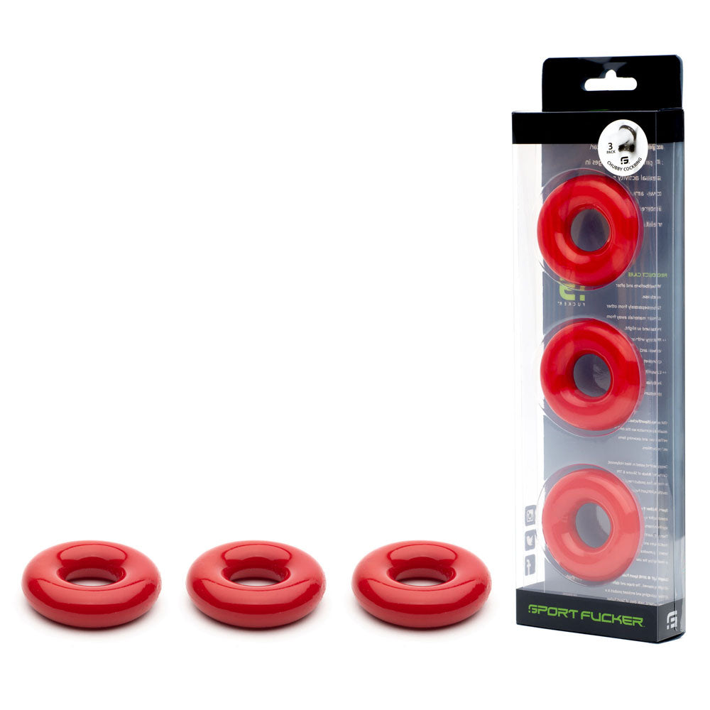 Sport Fucker Rubber Cockring - Red Cock Ring-SF11370