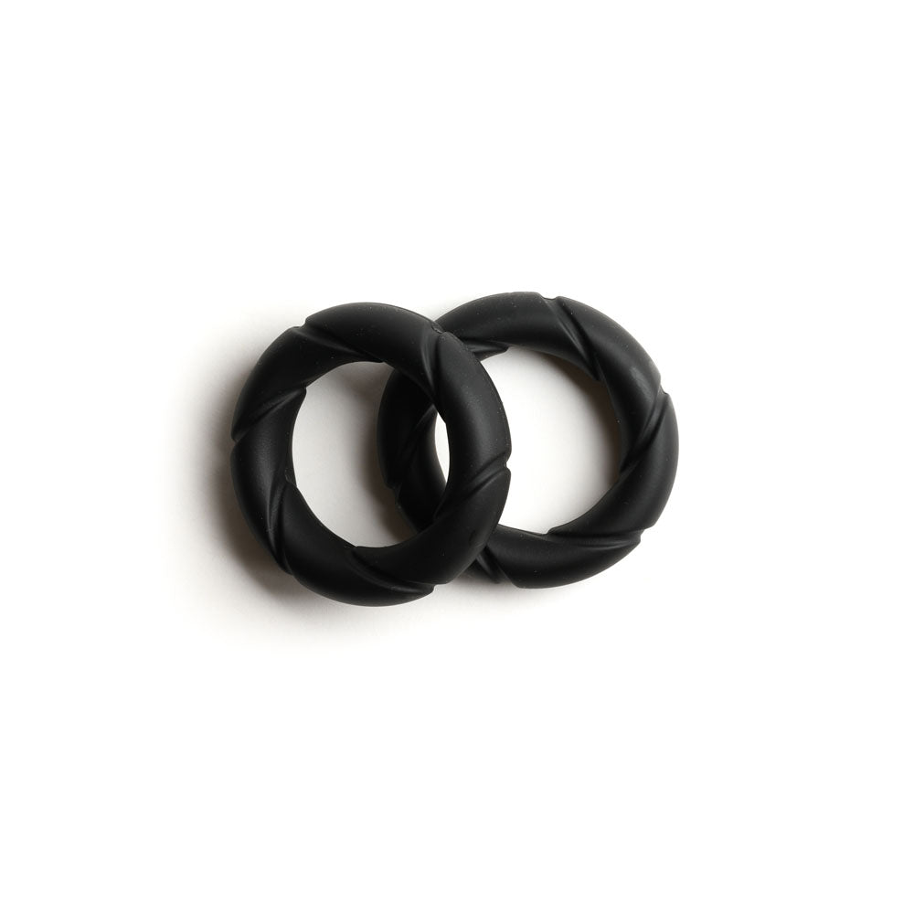 Sport Fucker Ready Rings - Black Cock Rings - 2 Pack-SF23135